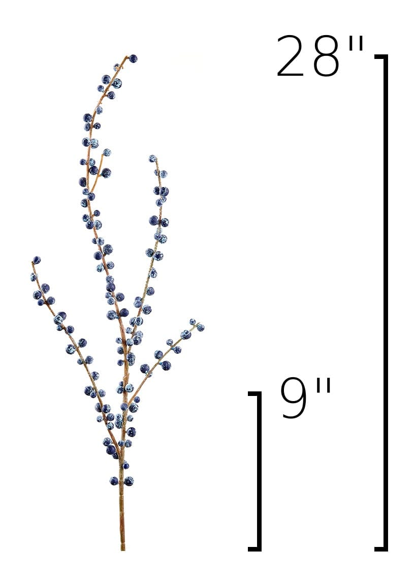 28" Faux Blue Berry Stem