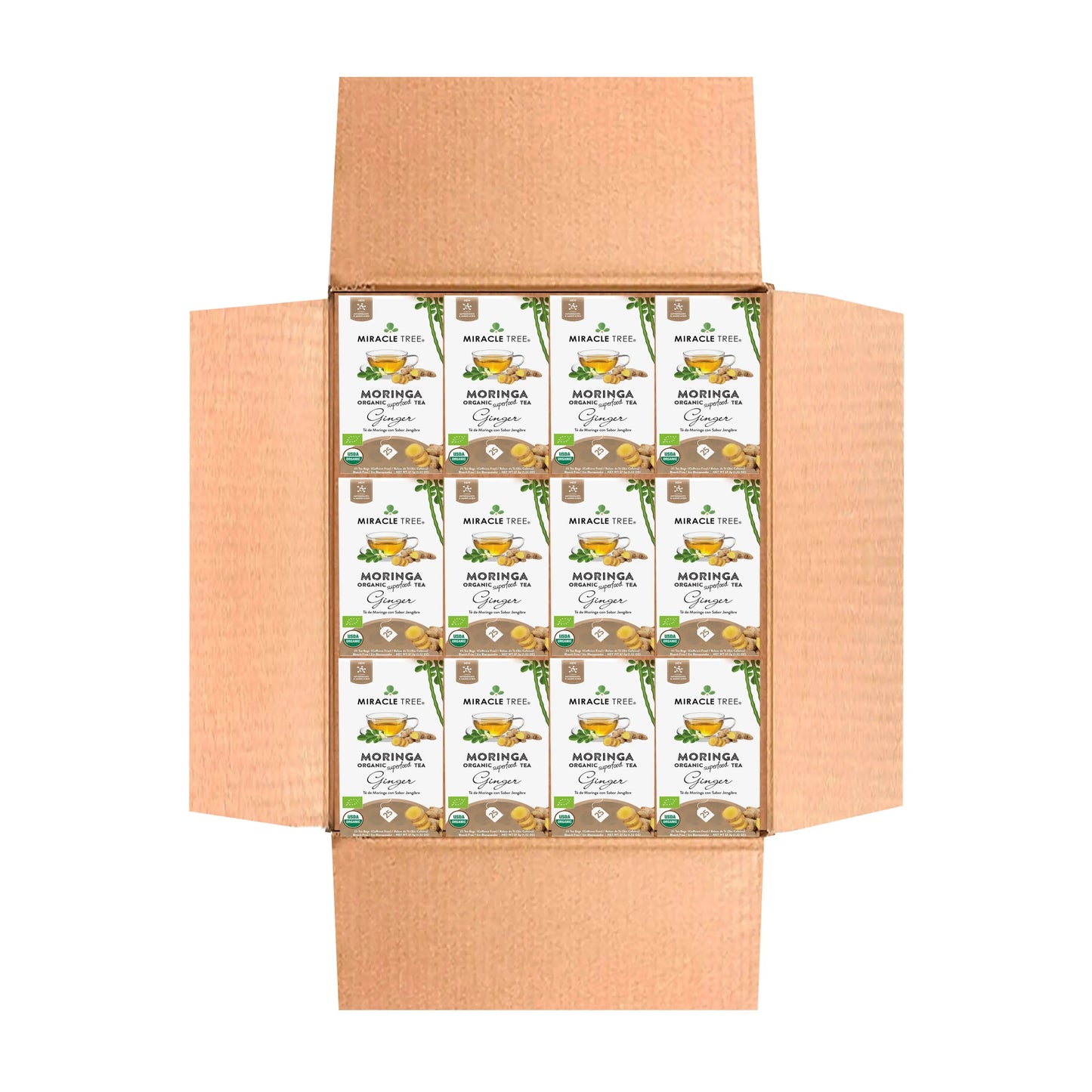 Organic Moringa Tea - Ginger - Caffeine-Free Herbal Tea