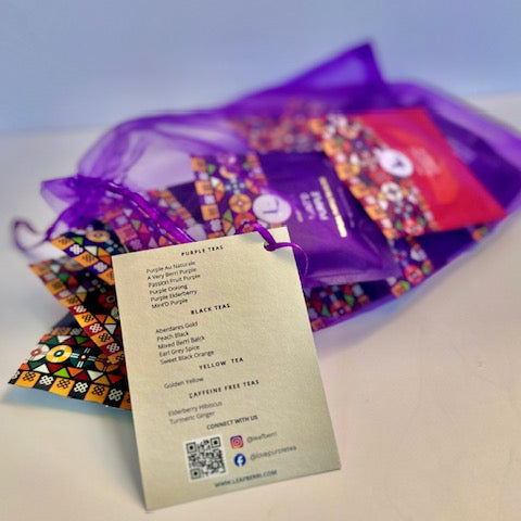 Bolsa de regalo con 14 sobres surtidos de té keniano