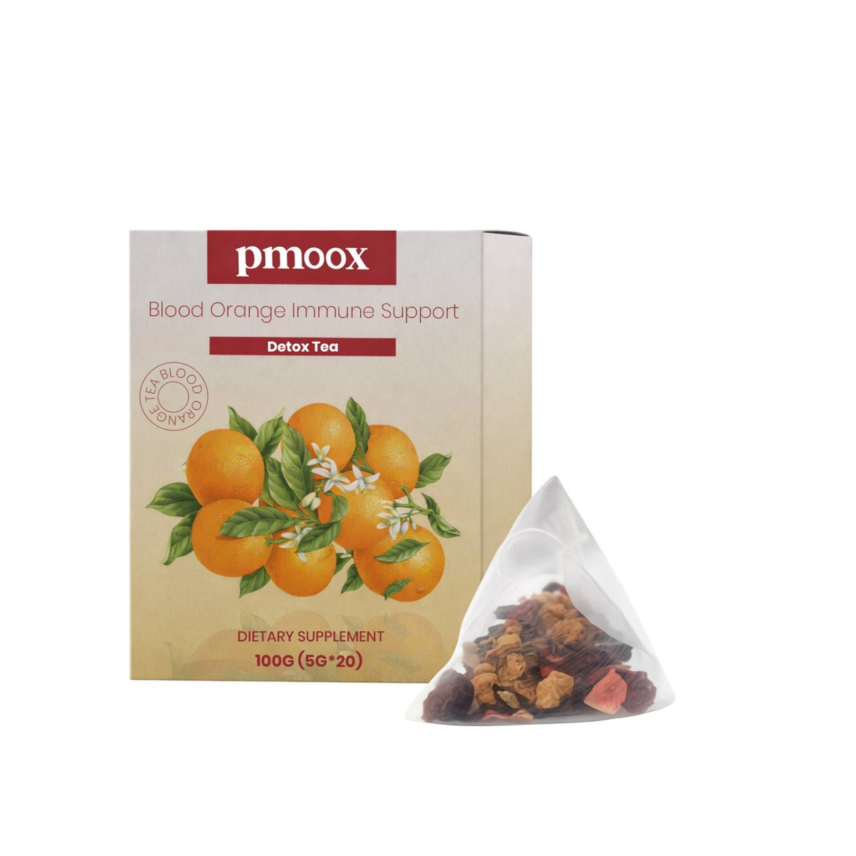 Blood Orange Relaxing Light Tea - orange peel, lemon block, hawthorn and rose