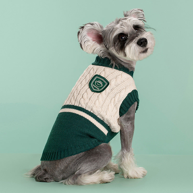 Pet Academy Style Thickened Warm Stretch Dog Sweater