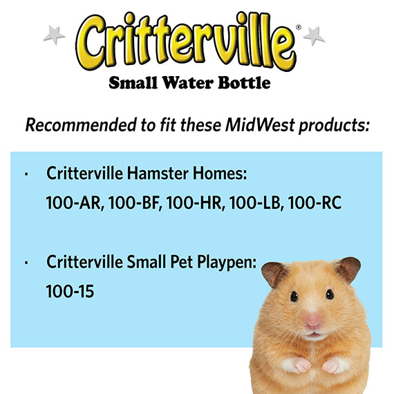 Midwest Critterville Water Bottle Small Clear for Small Animals