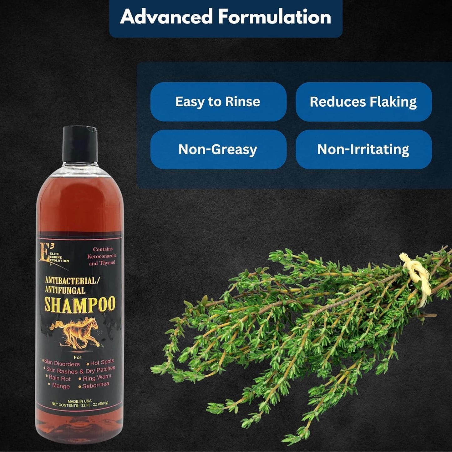 Elite Equine Evolution Horse Shampoo 32 oz. Deep Cleaning Coat & Skin Care