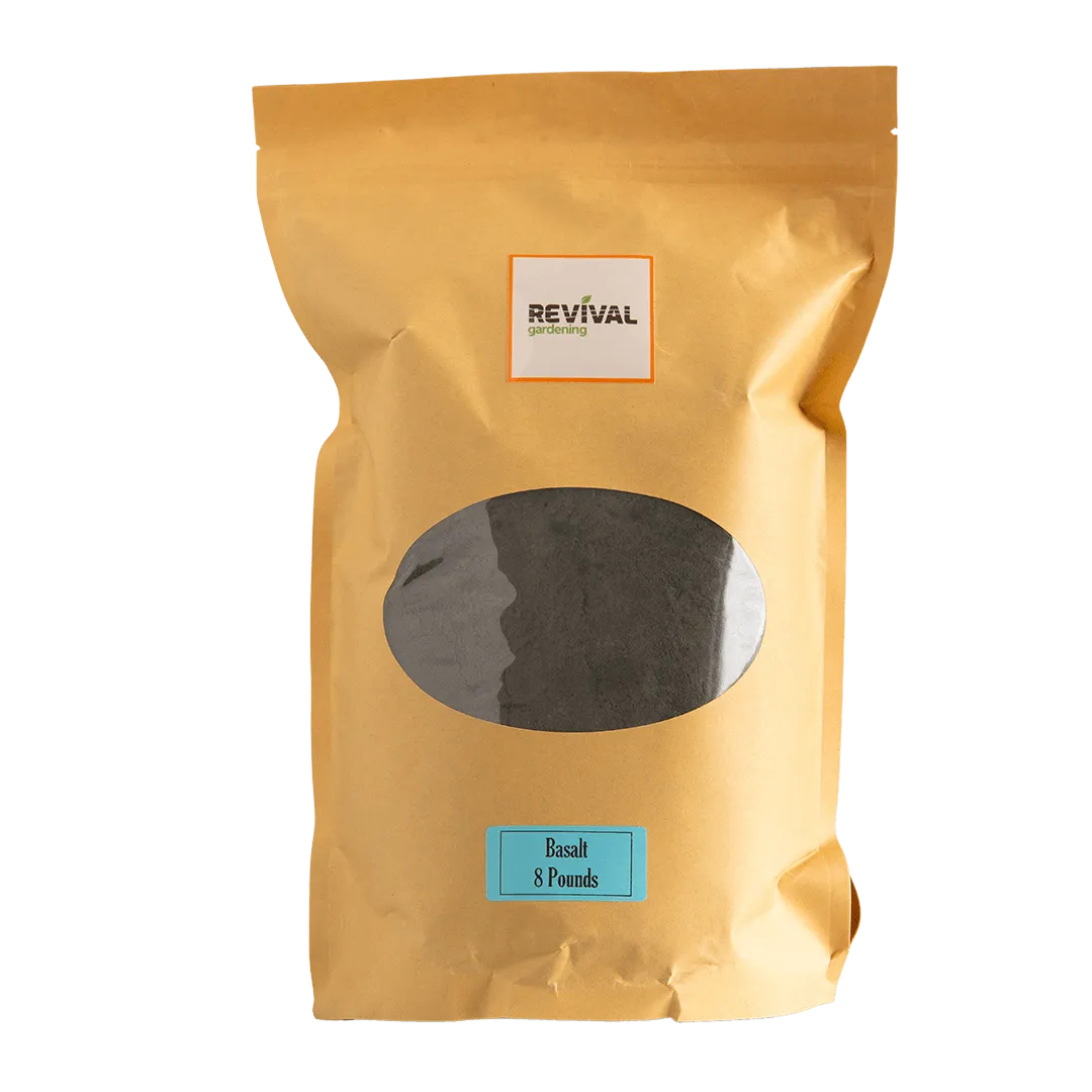 Basalt Rock Dust - a finely ground mineral packed with essential micronutrients and trace elements that enhance plant health