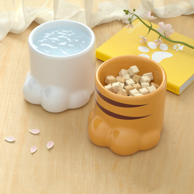 Cat Bowl Ceramic High Foot Protection Cervical Spine Large Caliber Basin
