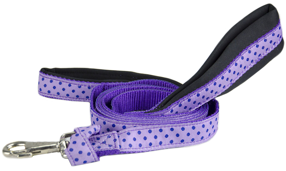 Correa acolchada para perro con doble asa, estampado y mosquetón con garantía
