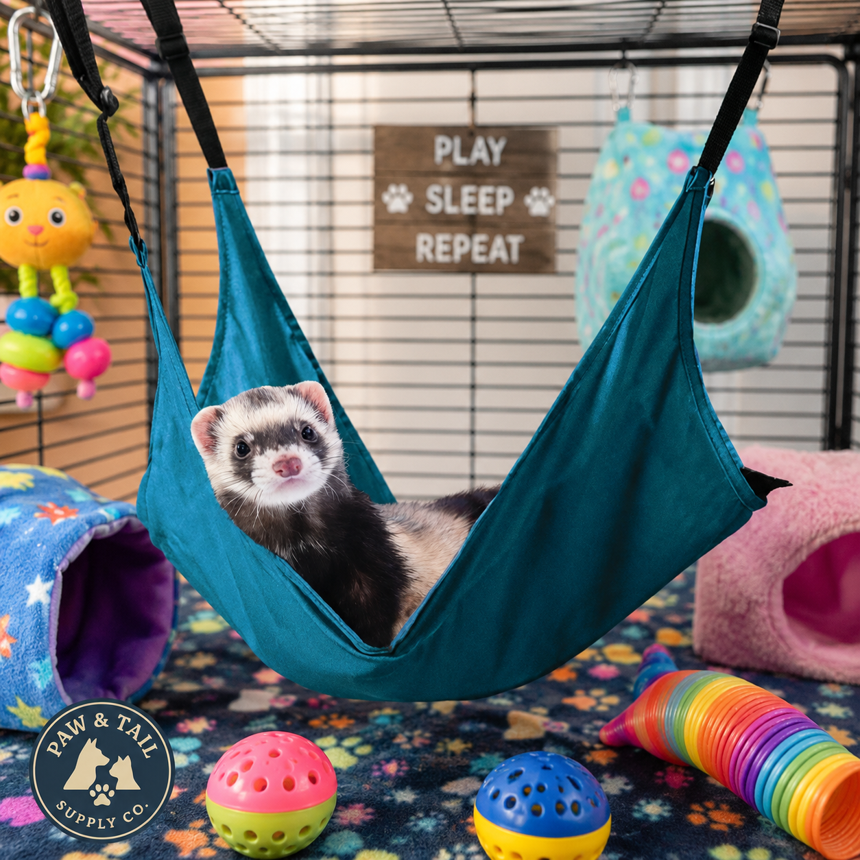 Marshall Leisure Lounge Ferret Cage Hammock Holds 3 Ferrets Green