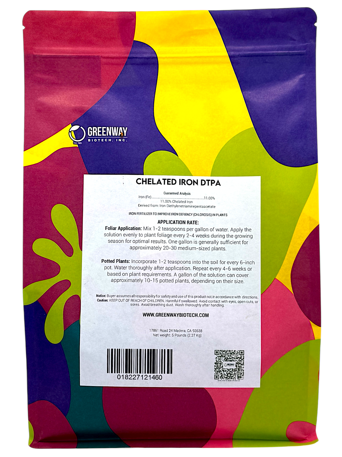 Fertilizante de hierro quelado con DTPA