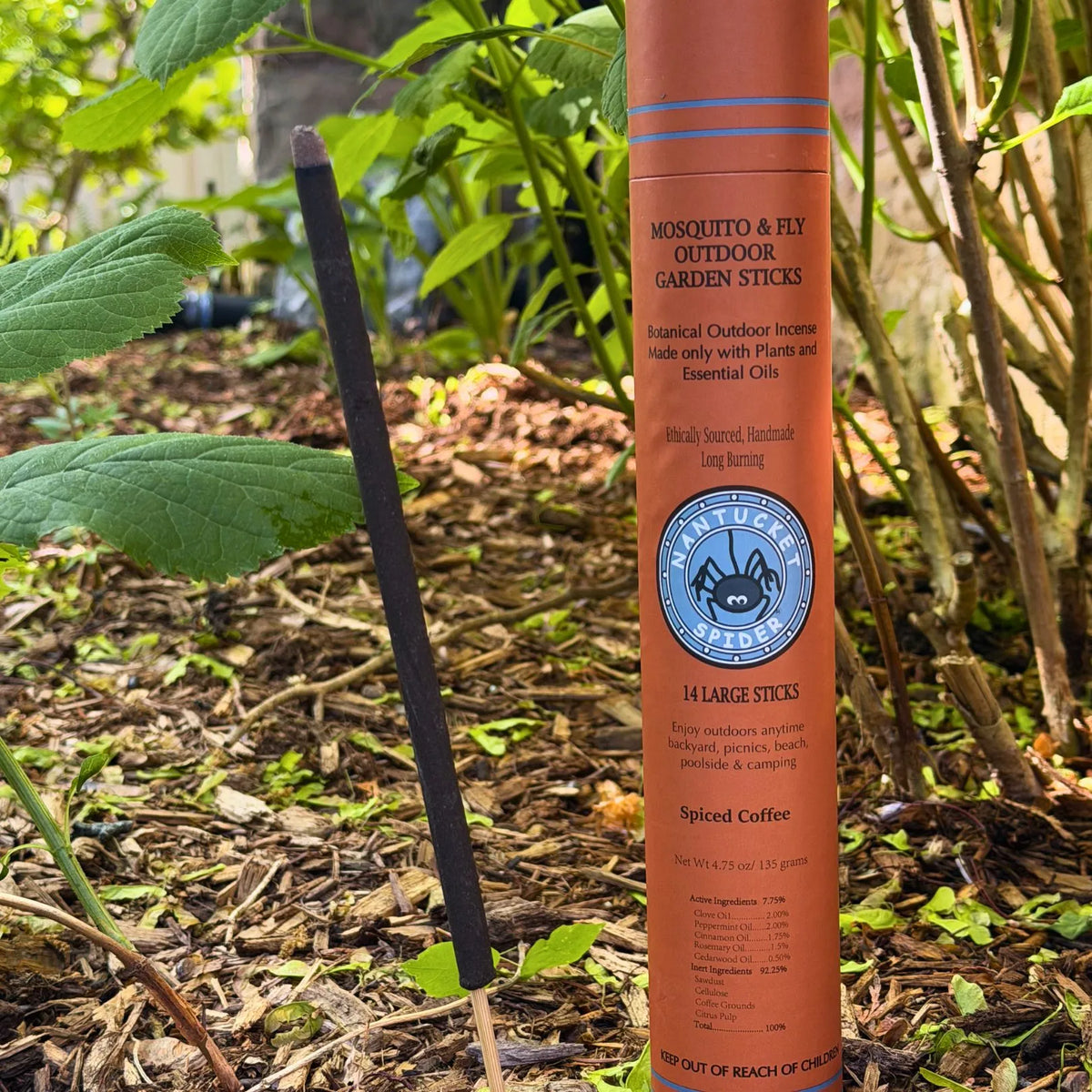 Varillas de incienso para exteriores y jardín repelente de mosquitos y moscas (tubo de 14 varillas)