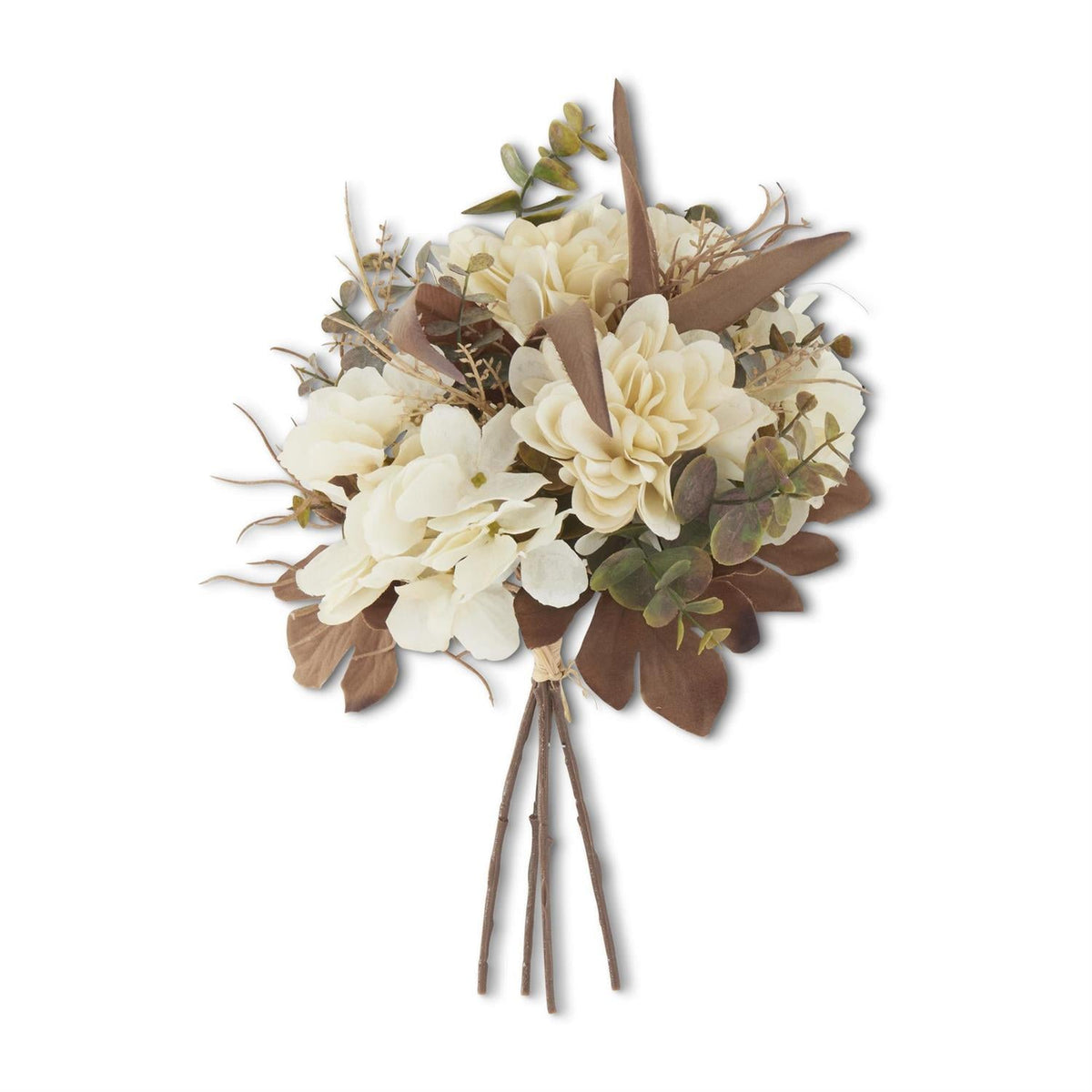 Ramo de flores artificiales secas color crema – 14", Juego de 4