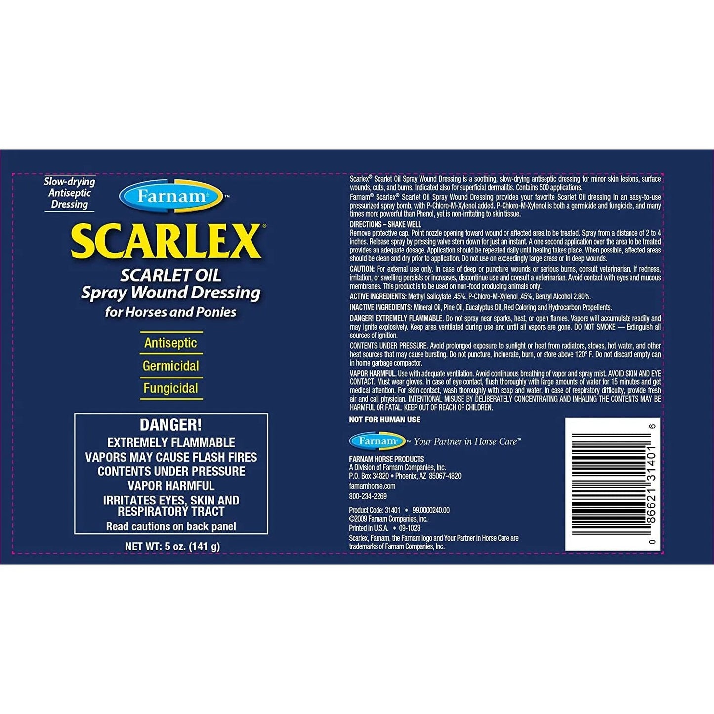 Farnam Scarlex Oil Spray Wound Dressing for Horses 5 oz.