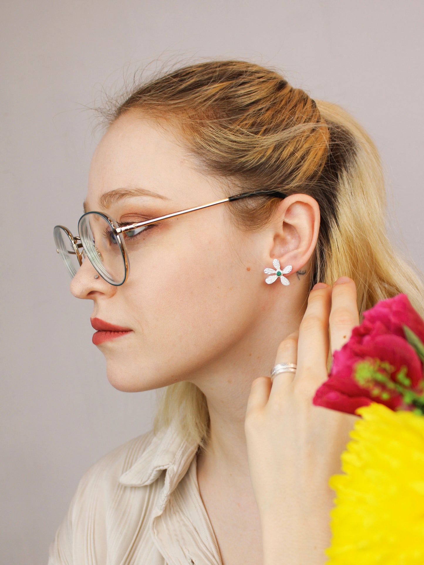 Five Petal Wild Flower Earrings