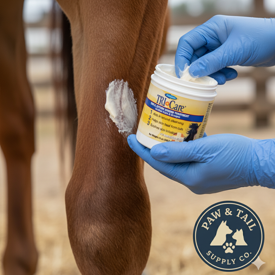 Farnam TRI-Care Triple Action Wound Treatment Horses Dogs Cuts Scrapes Heal 14 oz.
