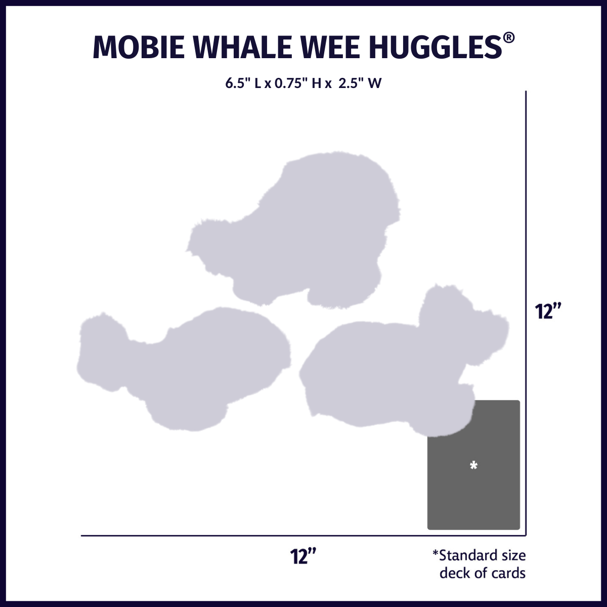 Mobie Whale Wee Huggles® Plush Dog Toys, 3 Pack
