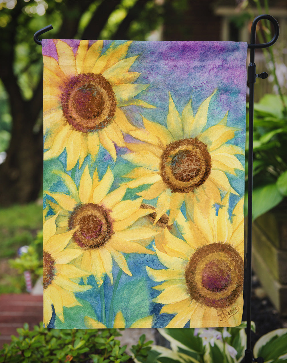 Sunflowers and Purple Garden Flag – Decorative Outdoor Yard Flag IBD0247GF