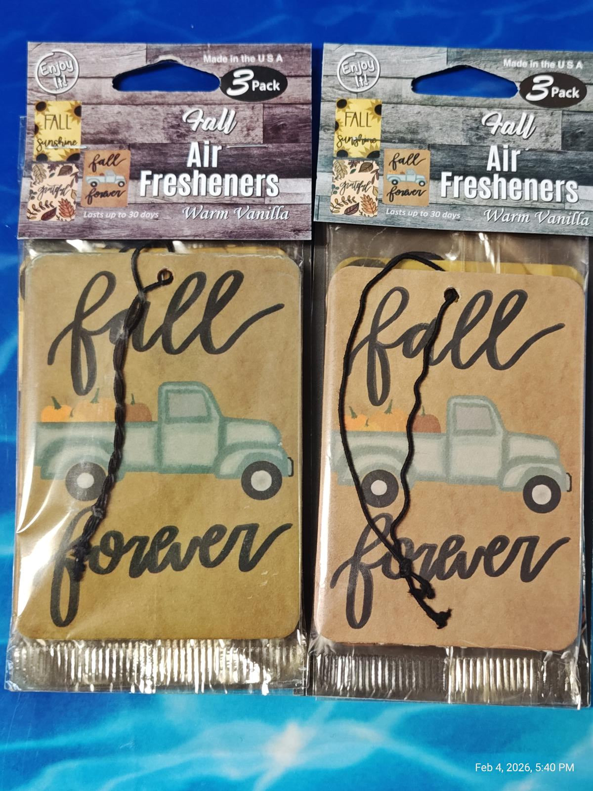 Warm Vanilla Air Fresheners 6 Total Enjoy It (2) 3 Packs