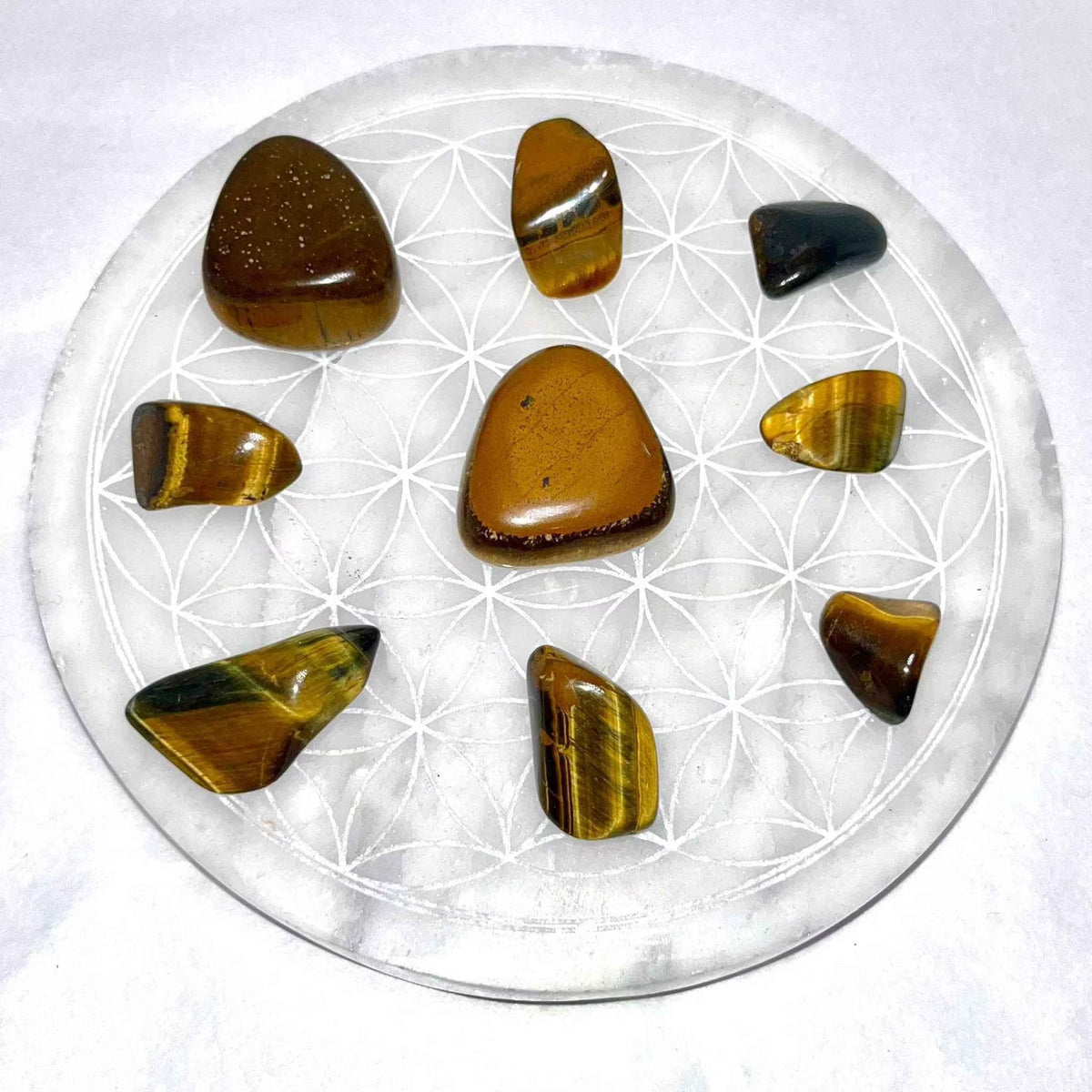 Piedra de bolsillo pulida de ojo de tigre