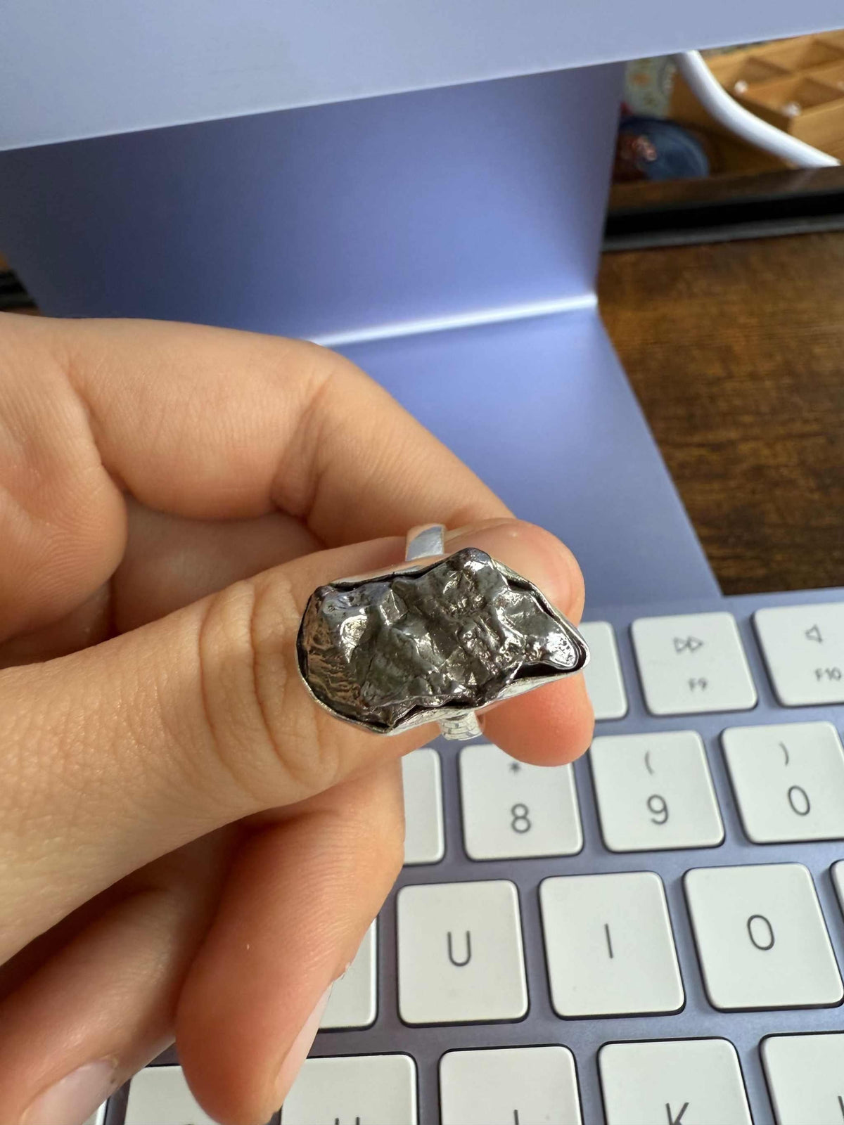 Anillo de meteorito - Talla 6 - Grande