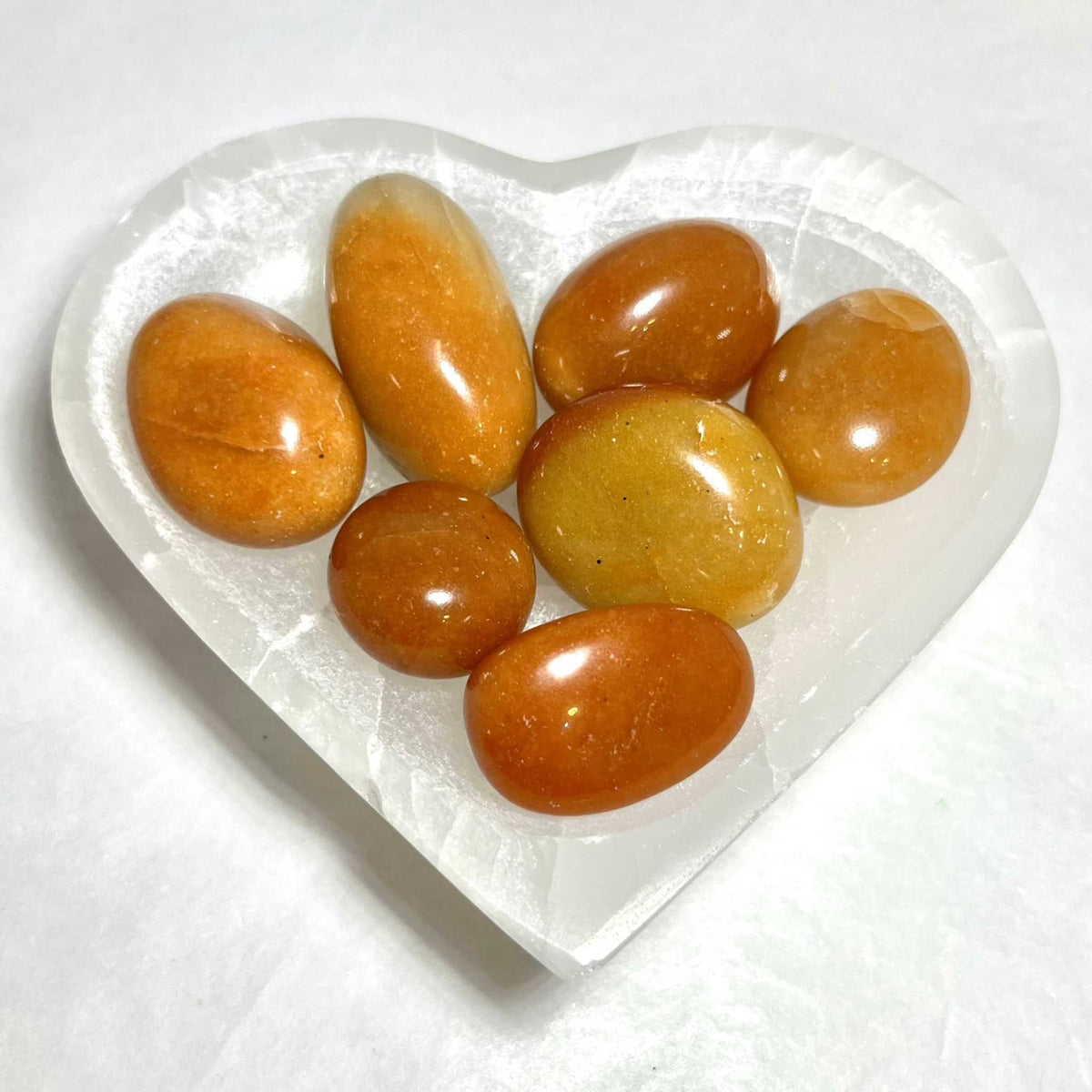 Piedra de aventurina naranja pulida