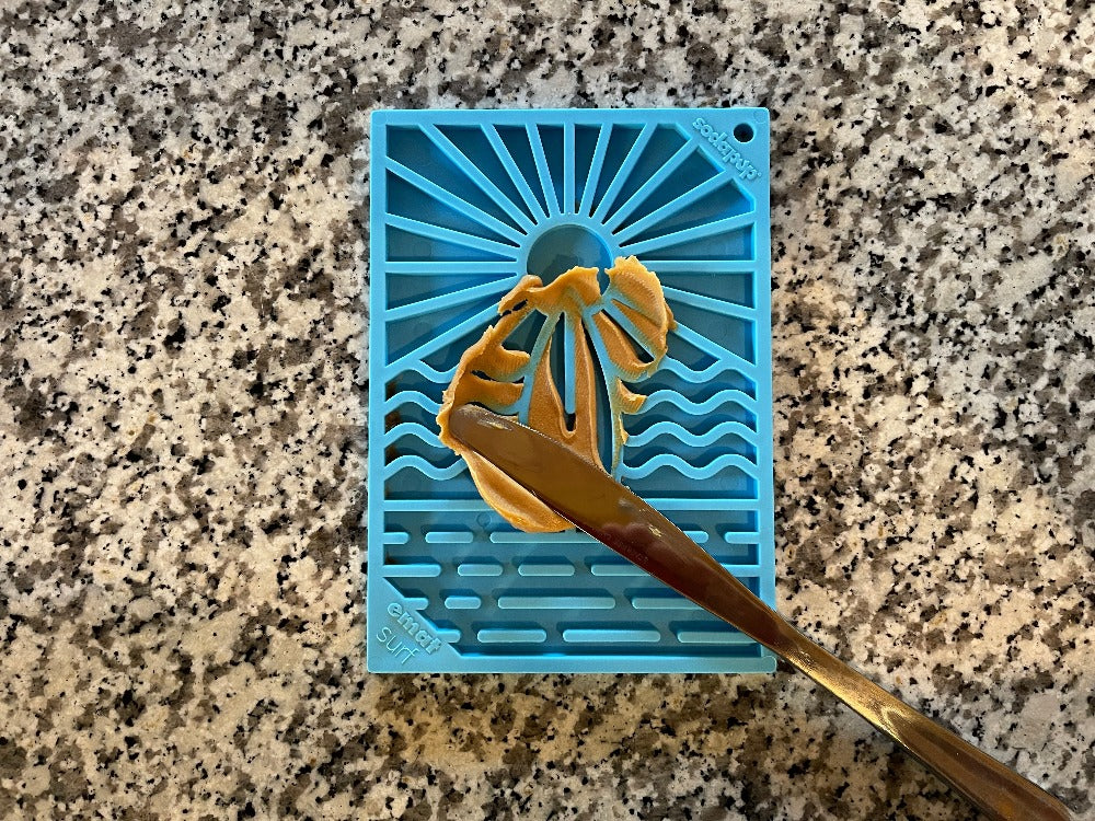 Surf's Up eMat - Small Lickmat for Dogs and Cats | Beach-Themed Design | SodaPup