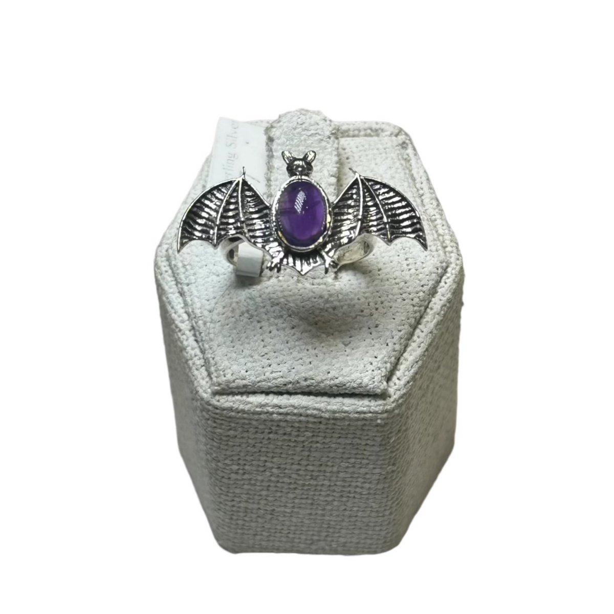 Anillo de murciélago con piedra preciosa «Guardián de las sombras»