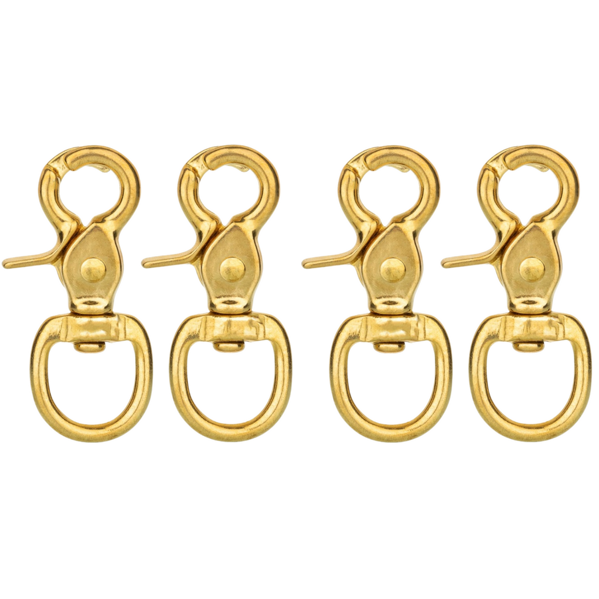 Horse Tack Brass-Plated Trigger Snap Square Eye Snap Loop Eye 2-1/2" 2-Pack