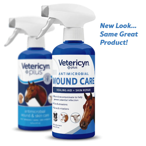 Vetericyn Plus Antimicrobial Equine Wound Care Spray Horse Healing Aid Skin Care 16 oz.