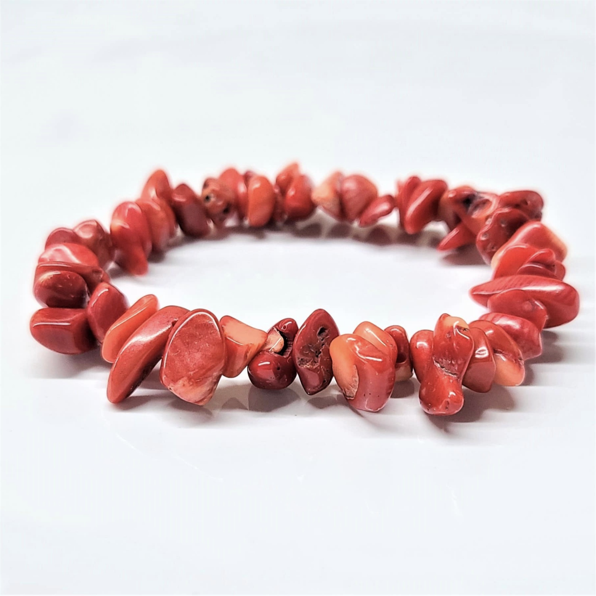 Pulsera de fragmentos de coral rojo