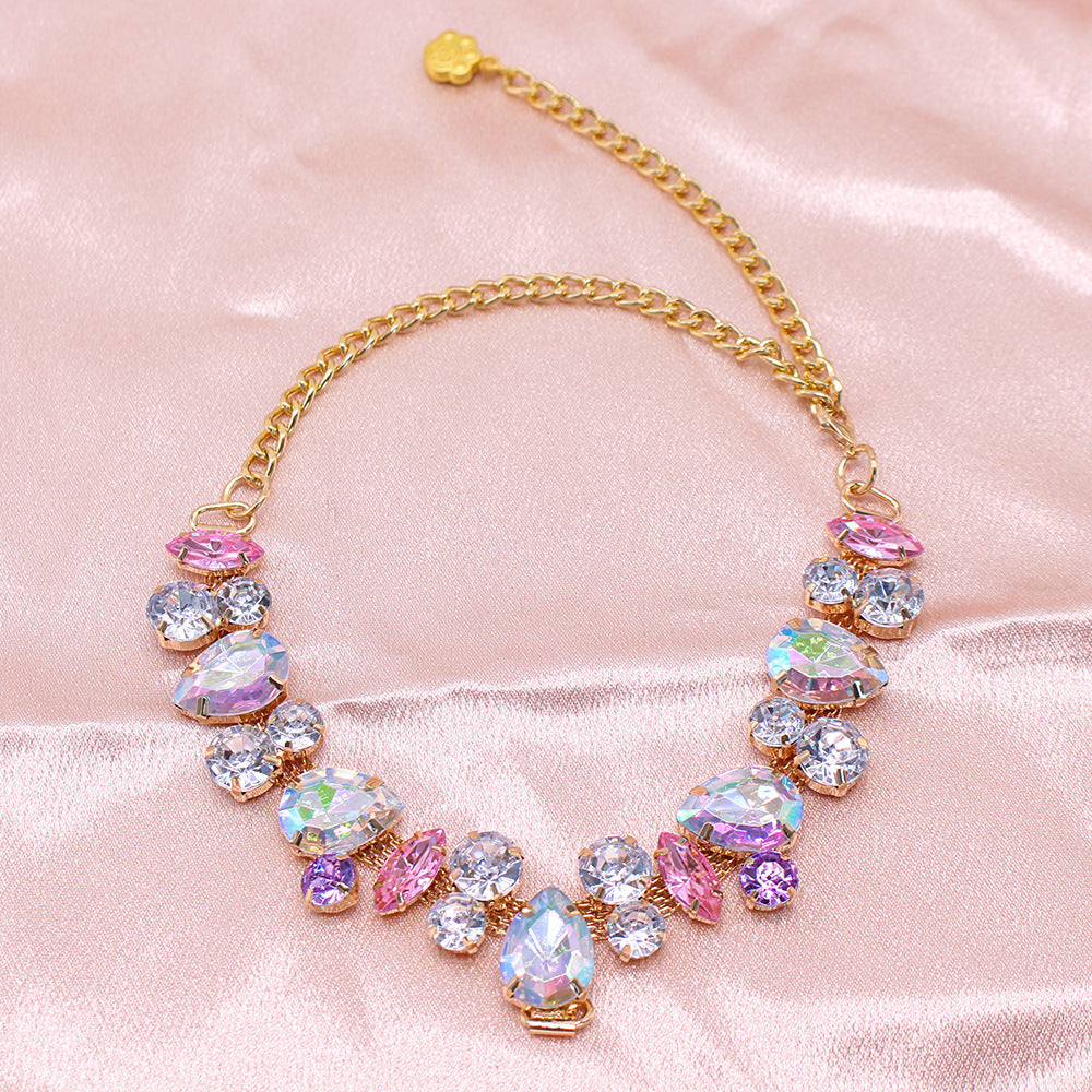 Cat And Dog Gem Pearl Necklace Princess