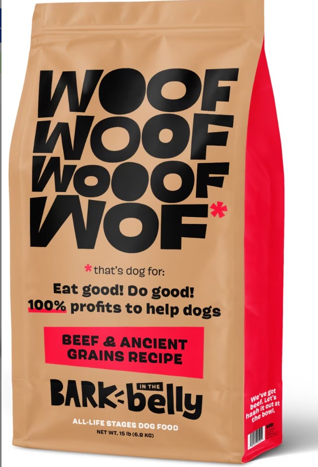 Bark N the Belly Chicken or Beef 15 pound bag USA Ingredients