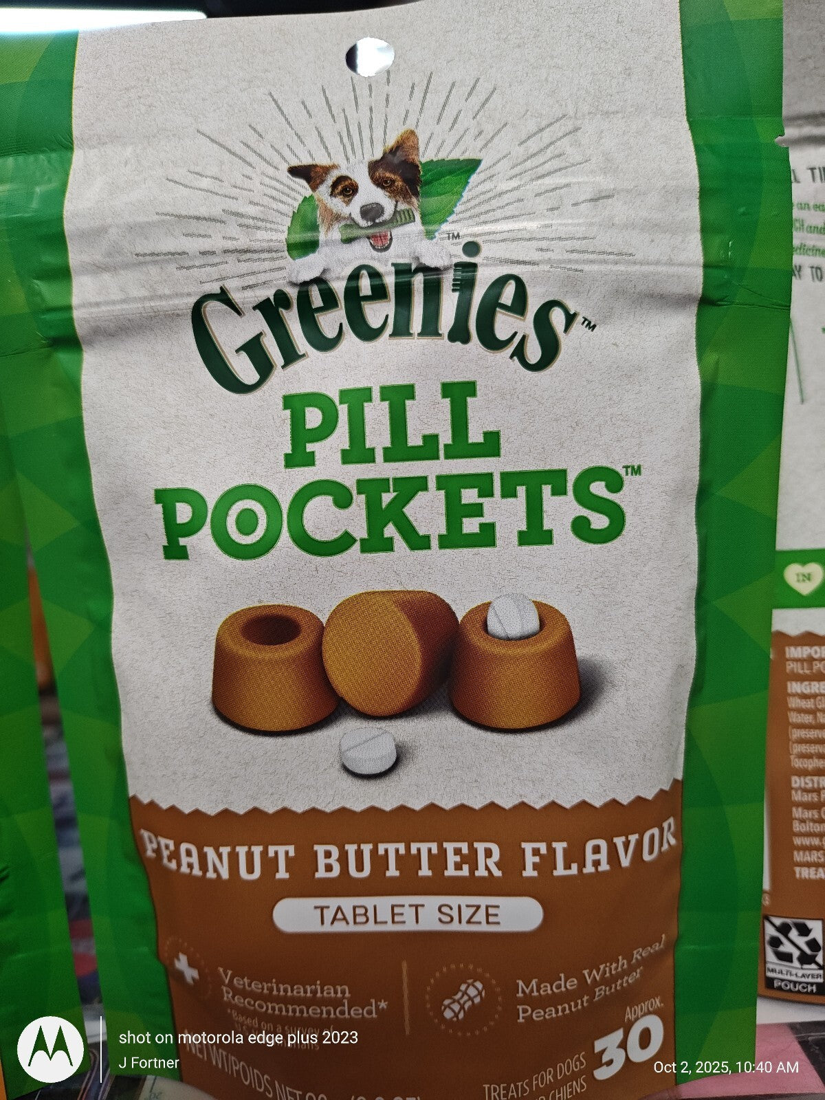 Greenies Pill Pockets for Dogs Peanut Butter Tablet Size 30 Count Treats 3.2 oz