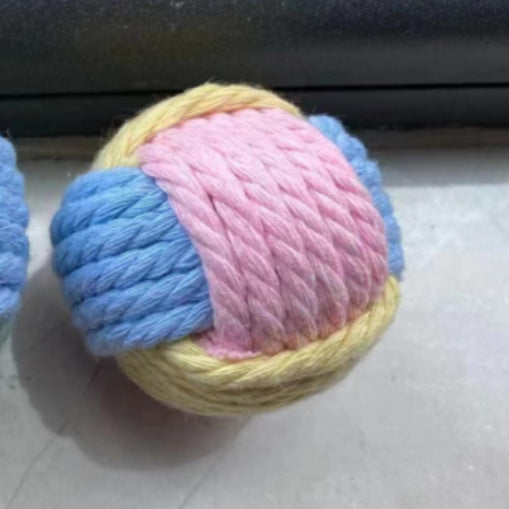 Handmade Cat Hair Ball Plush Cotton Ball To Relieve Boredom Self Training Interactive Toys For Grinding Pet Teeth
