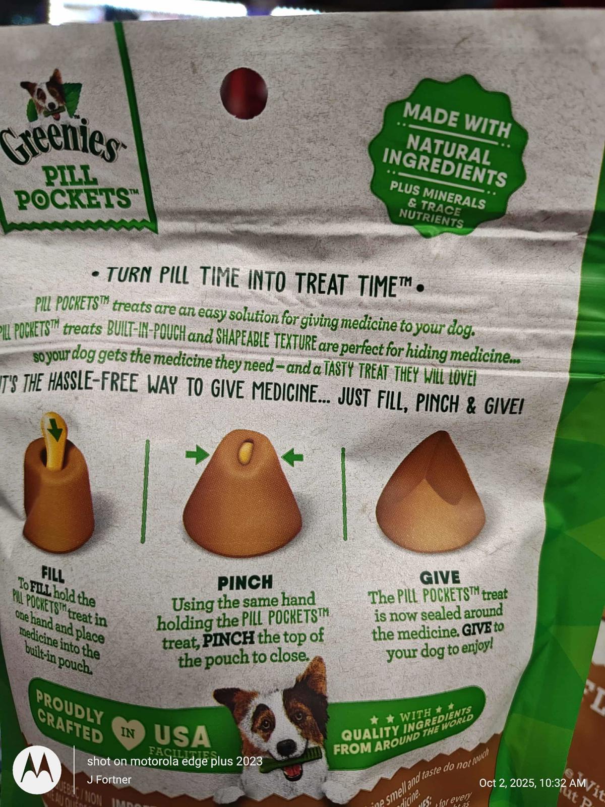 Pet Treat- Pockets for Dogs Capsules lg Size 30 Count 1 Bag Chicken 7.9oz