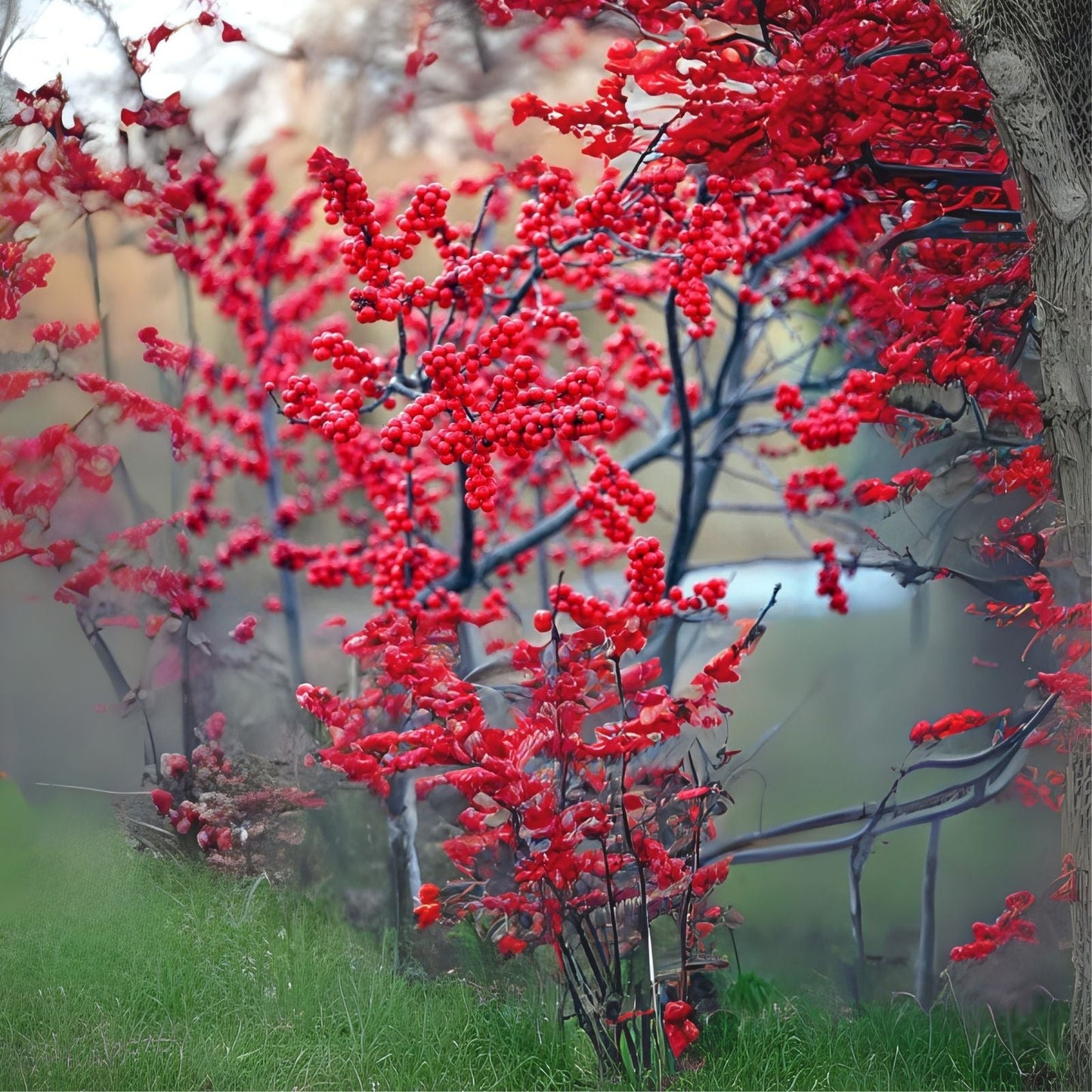 50 Winterberry Bush Seeds for Planting - Ilex verticillata - Essential Winter Garden Seed Pack