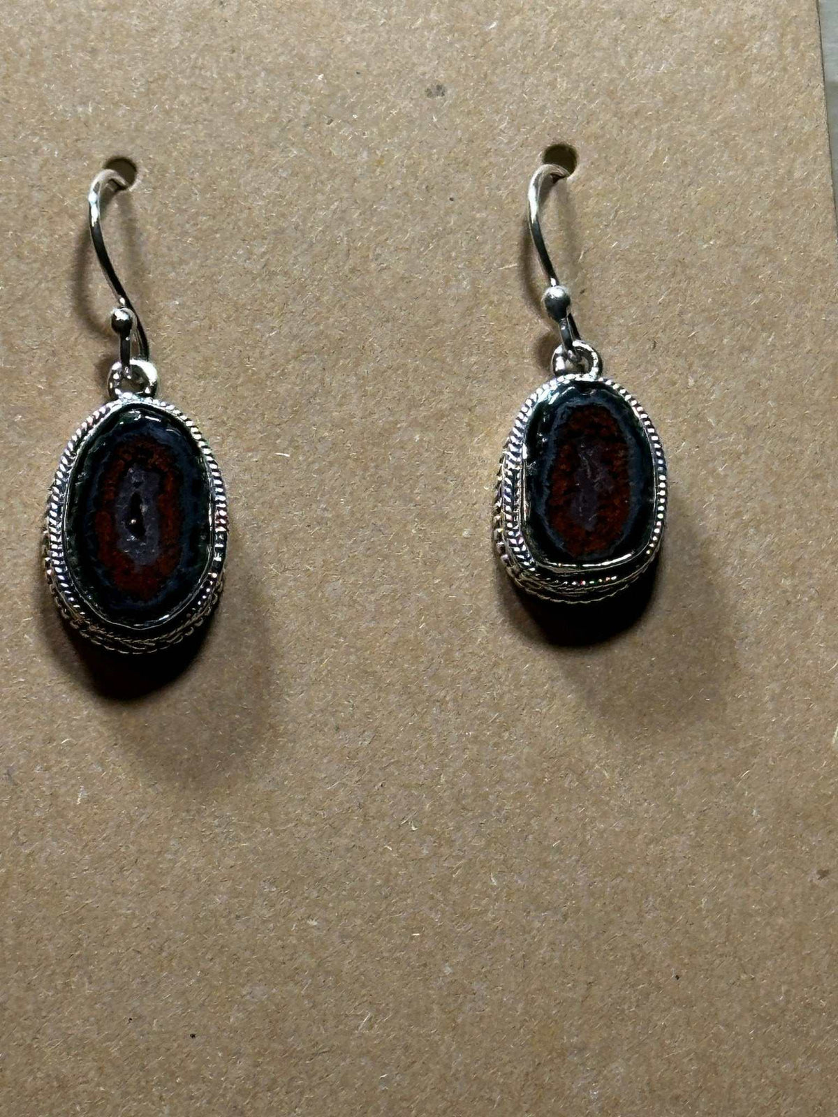 Pendientes de ágata drusa