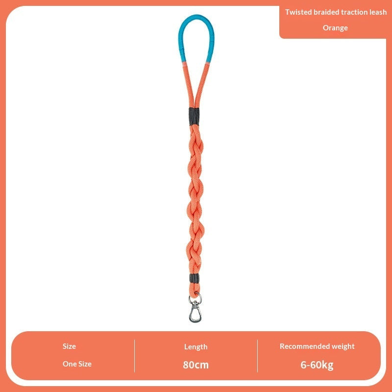 Dog Handmade Woven Leash Polyester Fiber Yellow