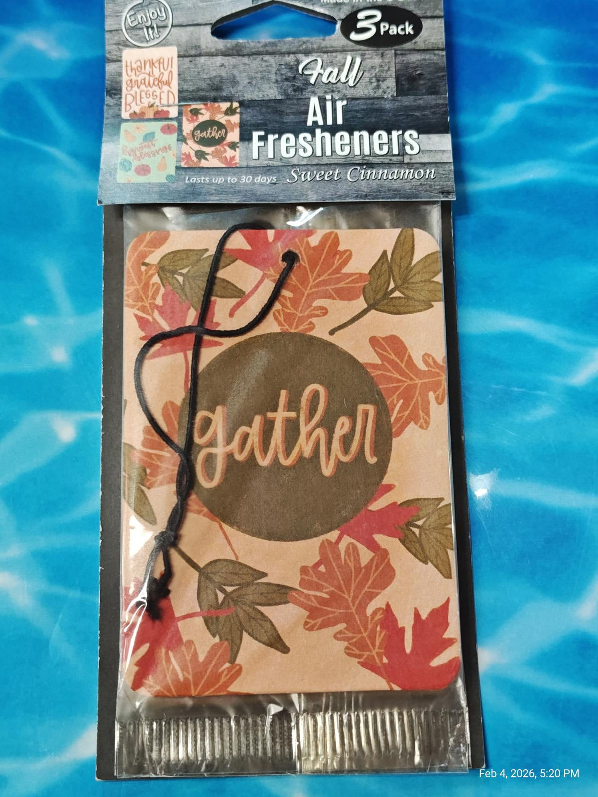 Air Fresheners 3 Pack Sweet Cinnamon Scent Brand New Sealed