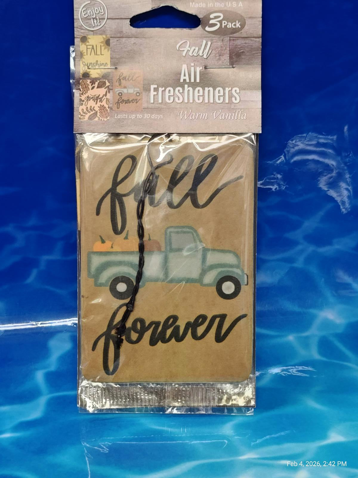 Air Fresheners 3 Pack Warm Vanilla Scent Brand New Sealed