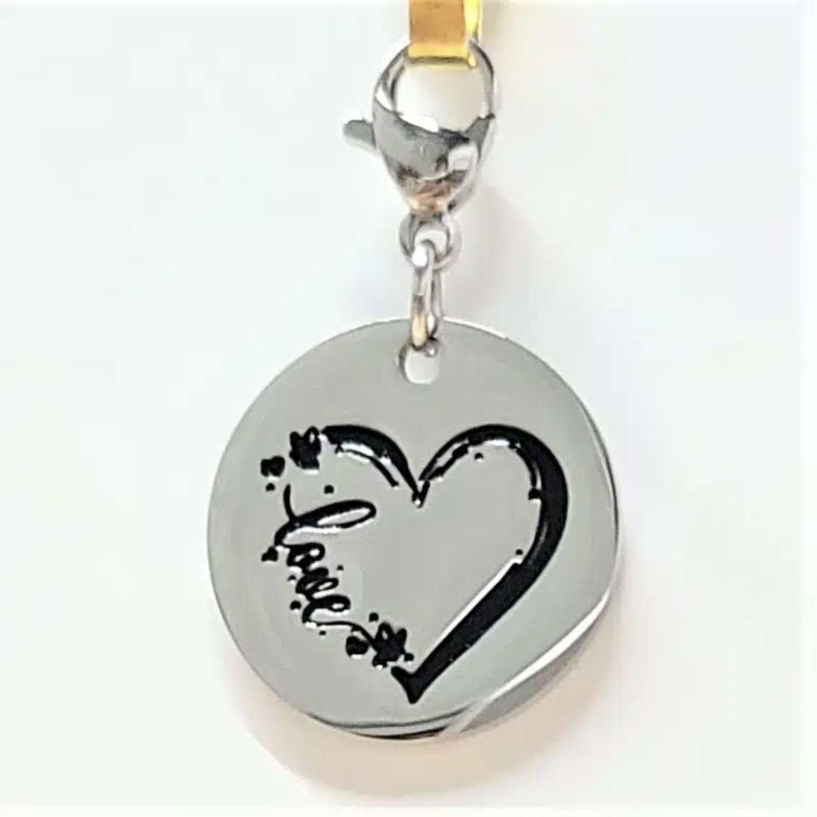 Charm de corazón de amor de acero inoxidable