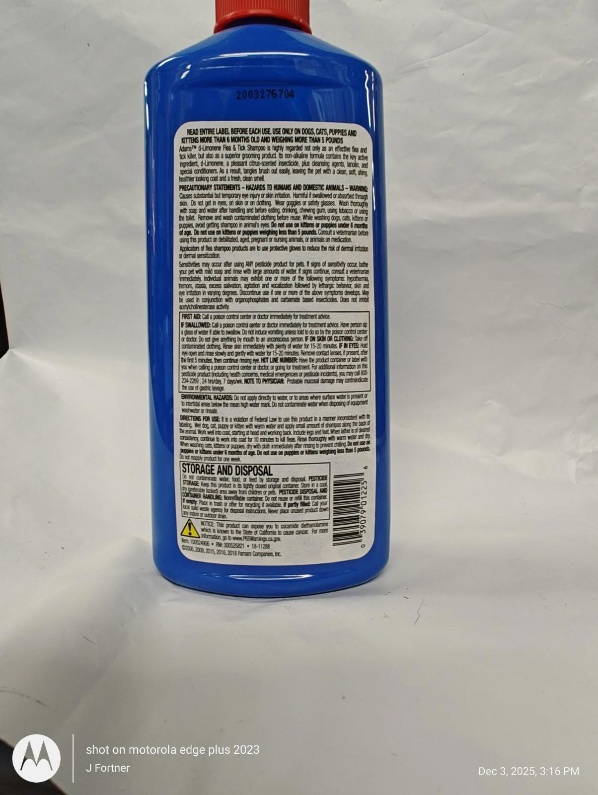 d-Limonene Flea & Tck Shmpoo for Cats & Dogs 12 oz