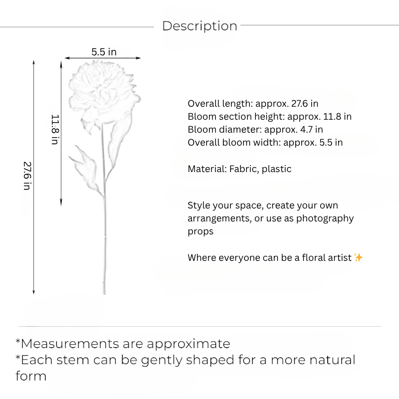 Romantic Peony Bloom Stem – 27.6"