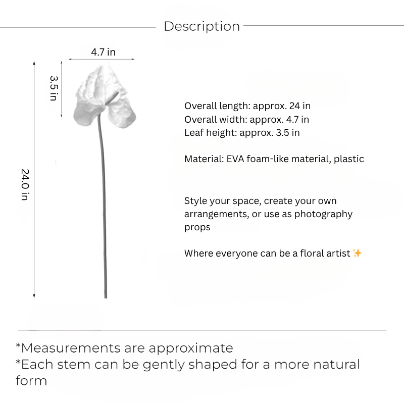 Sculptural Anthurium Stem – 24"