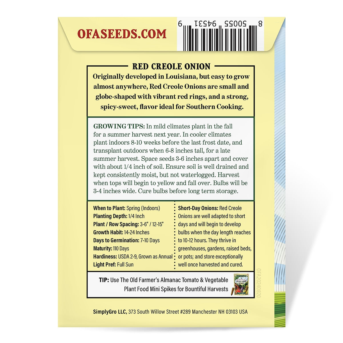 The Old Farmer's Almanac Heirloom Red Creole Onion Seeds