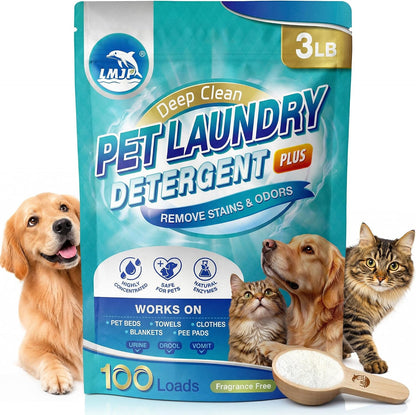 Pet Laundry Detergent Enzyme Urine Odor Remover 100 Loads 3LB HE