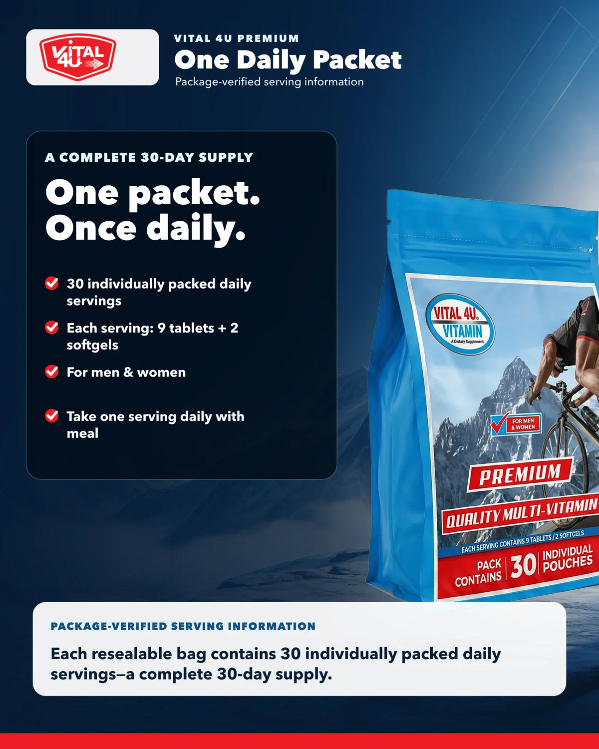 Vital 4U Premium Multivitamínico de 30 días