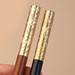 Double-headed Ruyi Golden Hoop Rod Tea Knife to Pry Copper Ebony Tea Needle