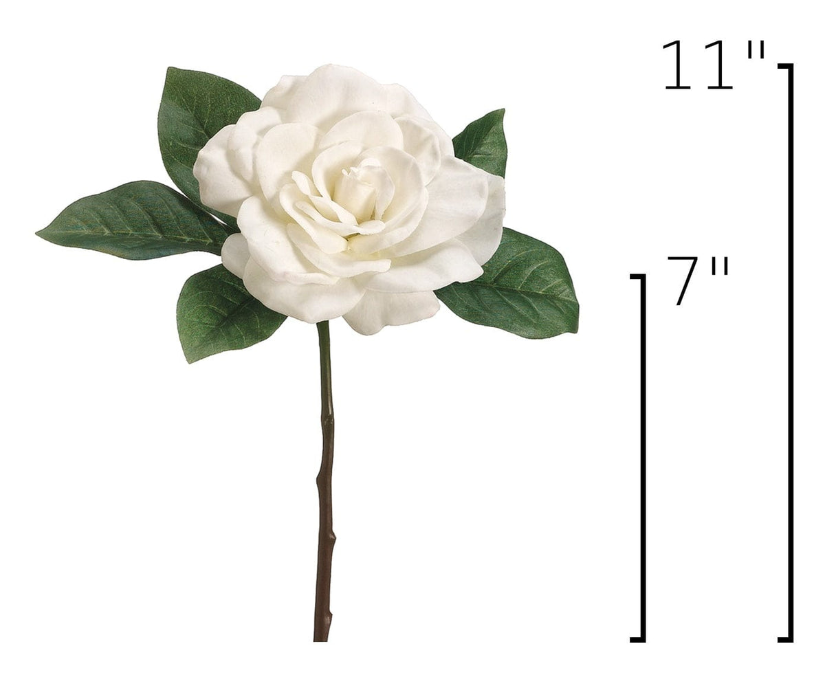 11" Real Touch Faux White Gardenia Pick Stem