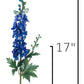 35" Faux Blue Violet Delphinium Stem
