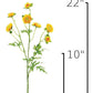 22" Faux Mini Yellow Ranunculus Stem