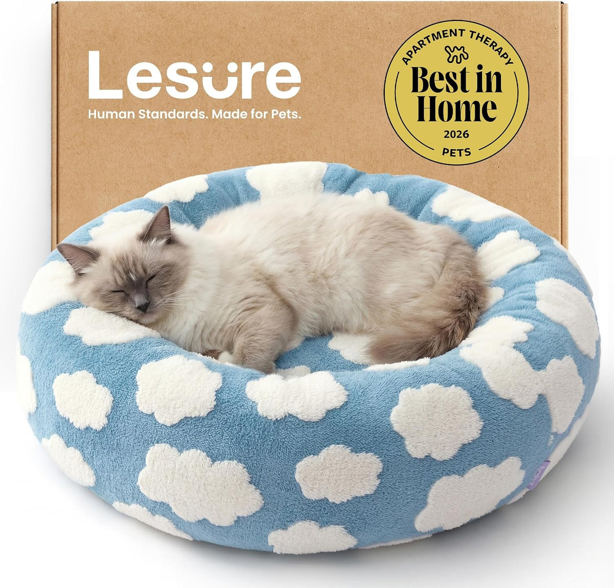 LE SURE Donut Dog Bed – 7 Sizes, 5 Patterns